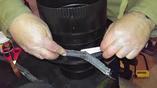 Wood Stove Install 2 Part 2  Epoxy Pipe to Flue  Ceramic Chimney Liner DIY HOWTO [upl. by Castora349]