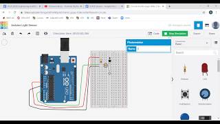 TinkerCAD Part 3 Reading a Light Sensor PhotoResistor with Arduino [upl. by Piks]