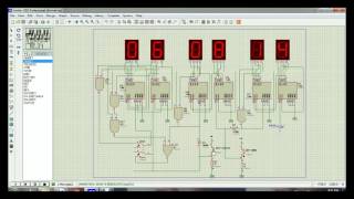 1224 hour Digital clock using 7490 decade counter and BCD 7segment file [upl. by Sammer653]