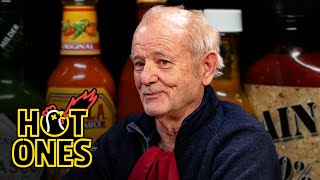 Bill Murray Doesn’t Flinch While Eating Spicy Wings  Hot Ones [upl. by Yevette772]