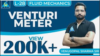 Fluid Mechanics  Module 4  Venturi Meter Lecture 28 [upl. by Avehstab]