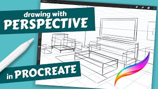 How to Draw in Perspective using Procreate Drawing Guides [upl. by Romanas]