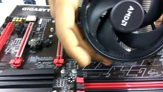 How to Install AM4 Ryzen CPU 1600 gigabyte AB350 Gaming 3  Tech Land [upl. by Snej]