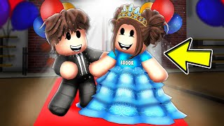 Baby Brooks FIRST SCHOOL DANCE In Roblox Brookhaven [upl. by Comstock]