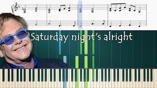 How to play the Saturday Nights Alright Elton John piano part [upl. by Homovec]