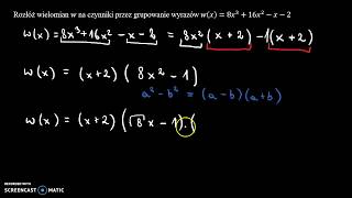 Rozkład wielomianu przez grupowanie wyrazów [upl. by Ynneh]