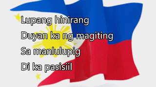 Philippine National Anthem quotLupang Hinirangquot Karaoke Key of Eb [upl. by Gwenneth]