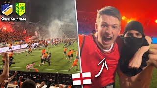 ENGLISH FAN EXPERIENCES CYPRUS ULTRAS  APOEL vs AEK [upl. by Cannice]