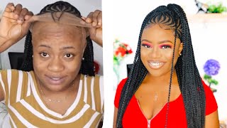 how to install a lace frontal braided wig [upl. by Puri18]