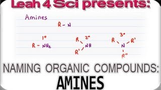 Naming Amines using IUPAC Nomenclature for Organic Compounds by Leah4sci [upl. by Tumer106]