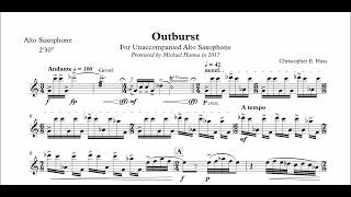 Outburst for Unaccompanied Alto Saxophone Perusal Score [upl. by Aikat]