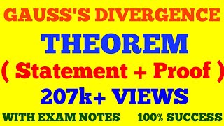 GAUSS DIVERGENCE THEOREM  WITH EXAM NOTES [upl. by Orhtej]