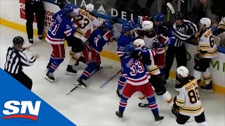 Brad Marchand Picks A Fight And Tempers Flare Between Bruins amp Rangers [upl. by Naitsyrk]