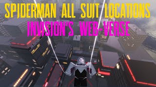 SPIDERMAN ALL SUIT LOCATIONS InVisions WebVerse [upl. by Inahs]