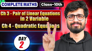 Class 10 Maths  Day 2  Pair of Linear Equations in 2 Variables amp Quadratic Equations  Ritik Sir [upl. by Aipmylo184]