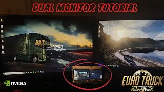 HOW TO SETUP DUAL MONITORS IN EURO TRUCK SIMULATOR 2  NVIDIA TUTORIAL [upl. by Radloff]