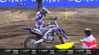 Romain Febvre crash MXGP of Patagonia Argentina MXGP Race 2 2016 [upl. by Ailecara]