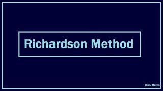 Richardson Method for Solving Systems of Linear Equations [upl. by Oisinoid]