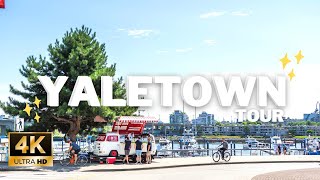 Sunny Vancouver Yaletown Walking Tour 4K [upl. by Neb]