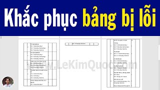 📄 Hướng dẫn khắc phục bảng table trong Word bị lỗi Cách 3 Làm thủ công [upl. by Enyr]