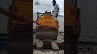 Idiots attempt to load a steamroller onto a rowing boat [upl. by Merp223]