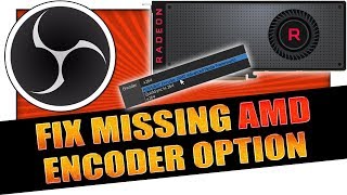 How To Fix AMD Encoding Option Missing From OBS ✔️ 2019 👨‍🏫 OBS Tutorial 6 [upl. by Maurer]