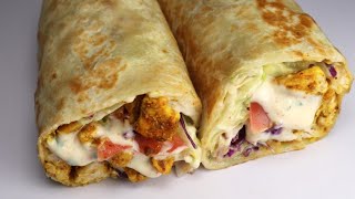 Chicken Wrap Quick And Easy Recipe By Recipes of the World [upl. by Buehrer]