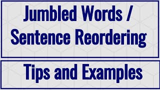 Jumbled Words  Sentence Reordering  Tips and Examples [upl. by Ohploda]