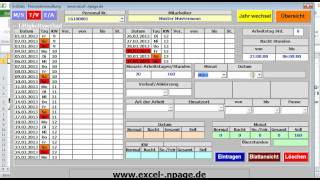 Personalverwaltung mit Excel Zeit erfassen berechnen auswertenavi [upl. by Tolliver315]