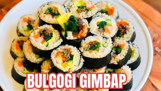 YUMMY PARTY in your mouth Korean Rice Roll Bulgogi Gimbap Kimbap  FRIED GIMBAP 불고기김밥 만들기 [upl. by Taka447]