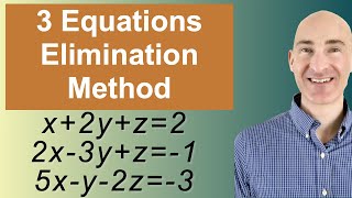 Solving Systems of 3 Equations Elimination [upl. by Yacov]