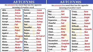 120 Common Opposites in English from AZ  Antonyms List Part I [upl. by Akeber]