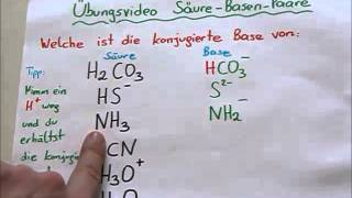 Konjugierte SäureBase Paare Übung 1 [upl. by Zeuqram]