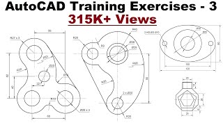 AutoCAD Training Exercises for Beginners  3 [upl. by Boutis]