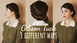 3 Ways To Create A Gibson TuckRoll  Hair Tutorial [upl. by Annoit]