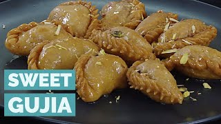 Indian Sweet Gujia Recipe Gujjia With Mava Sweet Gujjia Recipe by Vahchef [upl. by Bodrogi]