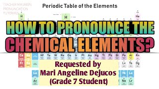 HOW TO PRONOUNCE THE 118 ELEMENTS IN PERIODIC TABLE  Teacher Maureen [upl. by Ecnahc]