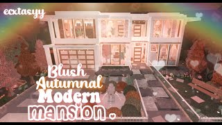 Bloxburg  Blush Autumnal Modern Mansion  House Build ෆ [upl. by Nnaarual]