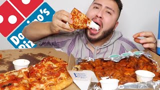 DOMINOS Pizza  Hot Wings MUKBANG [upl. by Irb]