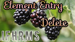 How to Delete an Element in IFHRMS  Element Entry Delete  New video [upl. by Nelleus439]