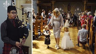 Wedding ceremony bagpipes Highland cathedralScotland the brave [upl. by Yrroc]