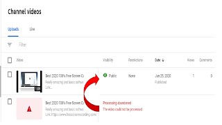 Youtube Upload Processing Abandoned The video could not be processed [upl. by Barthol]