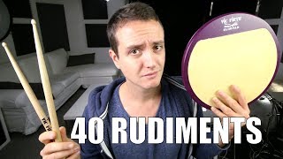 All 40 Rudiments  Daily Drum Lesson [upl. by Attenyw35]