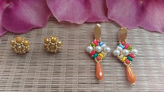 Tutorial Aretes de 5 minutos super fácil parte 2 [upl. by Nadabus]