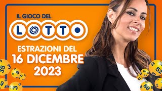 Estrazione in diretta del Gioco del Lotto e del Simbolotto di Sabato 16 Dicembre 2023 [upl. by Akerue33]