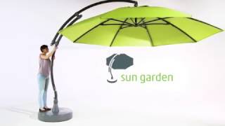 Sun Garden  Easy Sun Parasol set up amp cover [upl. by Laius]