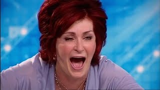 X Factor Classic  Sharon Osbourne gets owned by a door [upl. by Ellesig]