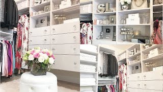 DIY Glam Closet Closet Organization Ideas  Before and After Tour [upl. by Bonne]