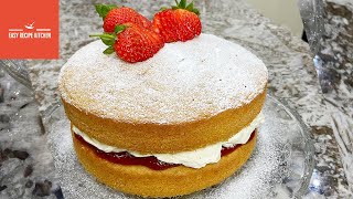 How To  Easy Classic Victoria Sponge Cake Recipe [upl. by Scharff665]