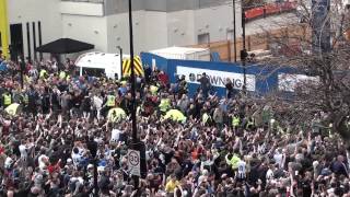 Violent Sunderland Fans With Flares  Newcastle 0  3 Sunderland  St James Park 14042013 [upl. by Canotas306]